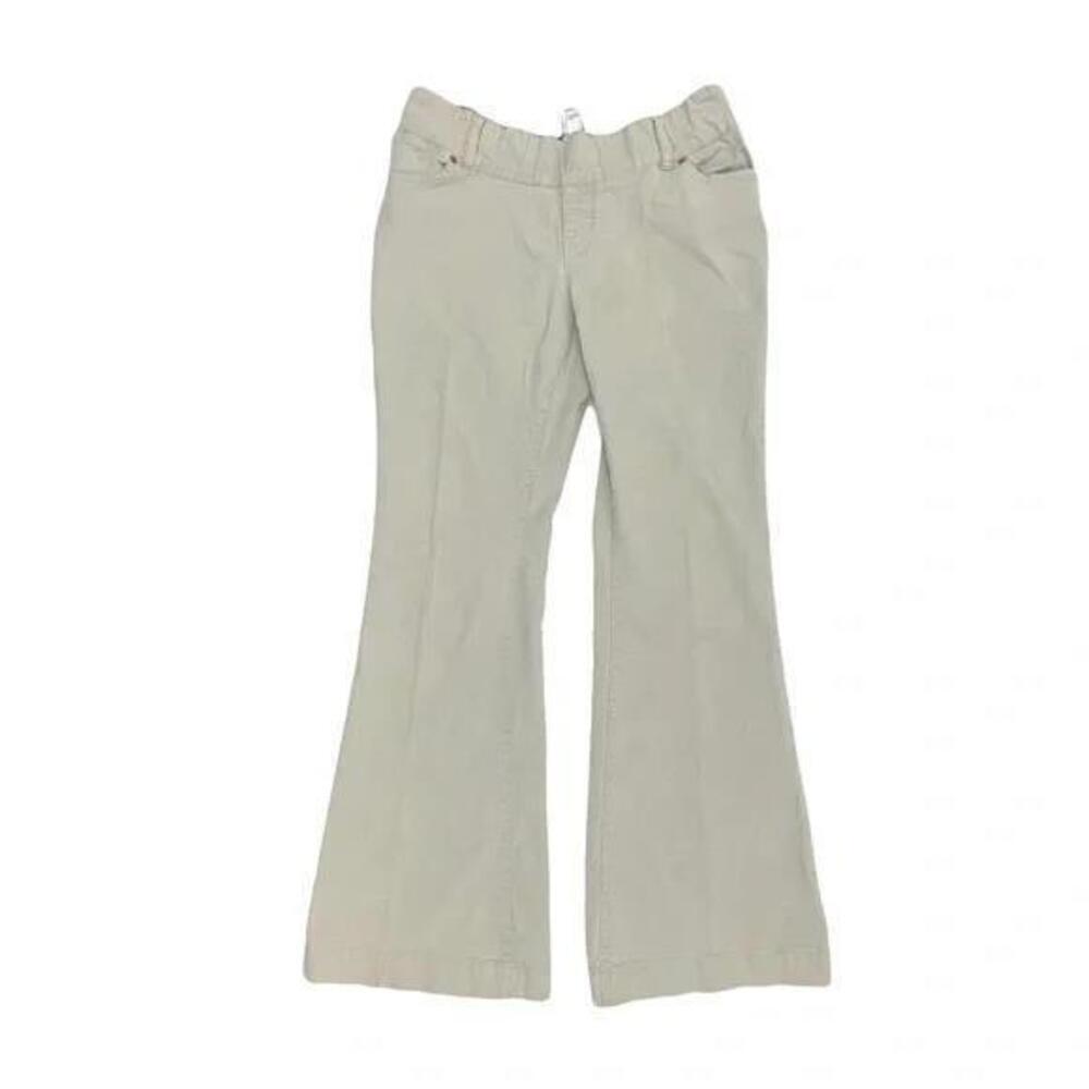 Gap Maternity Pull On Flare Back Flap Pockets Women's size 8 Beige Corduroy Pant
